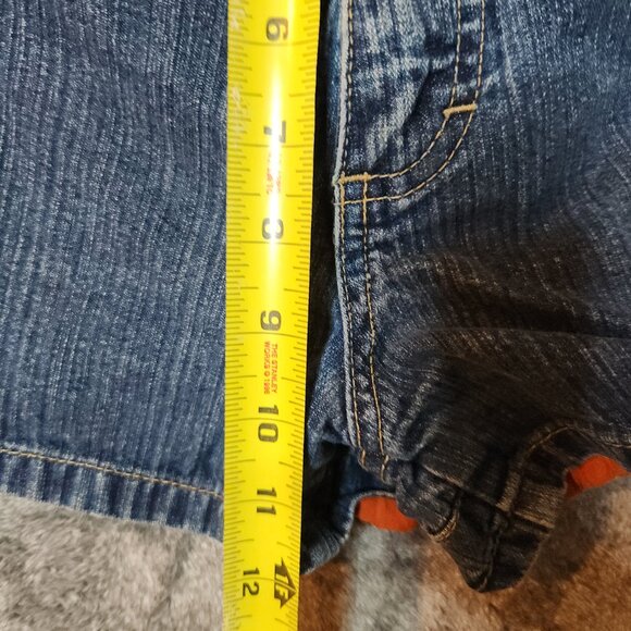 Bum Equipment Juniors Womens Sz 9 Blue Denim Shorts Mid Rise Sealed Pockets - Picture 9 of 10